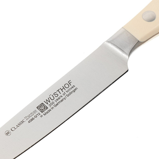Нож кухонный Wuesthof, Ikon Cream White, универсальный, кованая сталь, 12 см, рукоятка пластик, 4086-0/12 WUS