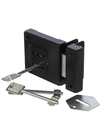 Замок накладной дверной Птимаш, ЗН4-1, 12 942, сувальдный, универсальный, черный