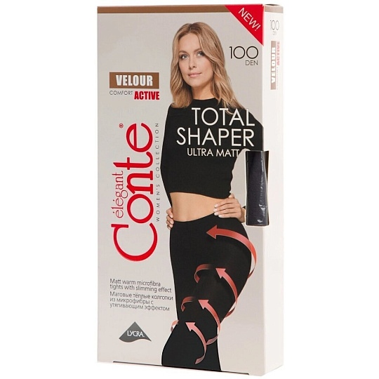 Колготки Conte, Elegant Velour Active, 100 DEN, 3, nero/черные