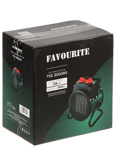 Пушка тепловая электрическая, Favourite, TSE-3000RS, 3 кВт, 218 м³/ч, керамический элемент, 2 режима, круглая, 138103002