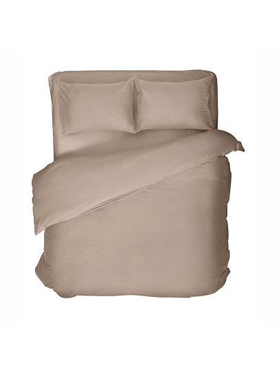 Постельное белье евро, с европростыней, простыня 220х240 см, 2 наволочки 70х70 см, 2 наволочки 50х70 см, пододеяльник 200х220 см, Verossa, сатин, Praline