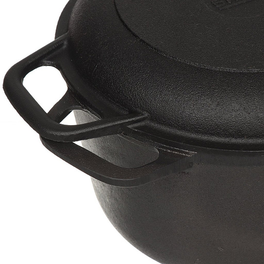 Кастрюля чугунная Биол 0206, 6 л, крышка-сковорода