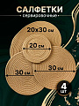 Набор салфеток овальный, 4 шт, 1 шт овал-40х30, 2 шт-30 см, 1 шт-20 см, Y4-8692