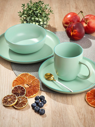 Салатник керамика, круглый, 15х5.6 см, Macarons, Domenik, DM7002, мятный