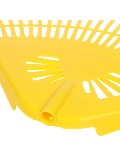 Грабли веерные, 28 зуб, пластик, 73 см, Инструм-Агро, Гардения, желтые, без черенка, 010823