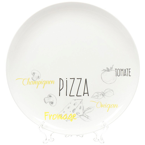 Блюдо стеклокерамика, для пиццы, круглое, d32 см, белое, Friends Time Bistrot, Luminarc, L2904