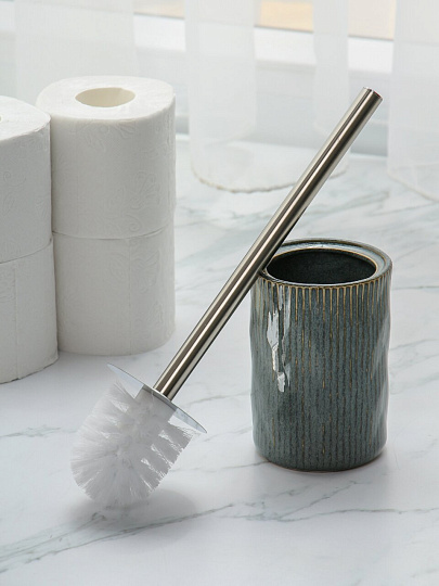 Ерш для туалета напольный, керамика, голубой перламутр, Y4-9843