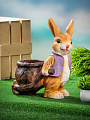 Фигурка садовая декоративная кашпо, Кролик, 30х18х34 см, полистоун, Y4-8099