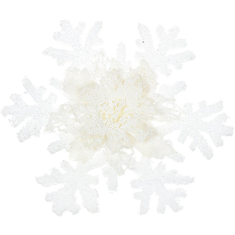 Елочное украшение Снежинка, белое, 19.5 см, пластик, SYXH18-030