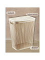 Корзина для белья, 35 л, прямоугольная, плетеная, пластик, латте, Idea, Пирула, М2614 - фото 2