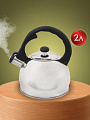 Чайник нержавеющая сталь, 2 л, со свистком, зеркальный, ручка бакелитовая, с силиконовым покрытием, Daniks, Классика, индукция, M-081 - фото 7