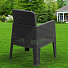 Мебель садовая Green Days, Relax, графит, стол, 90х90х76 см, 4 кресла, подушка серая, 120 кг - фото 4