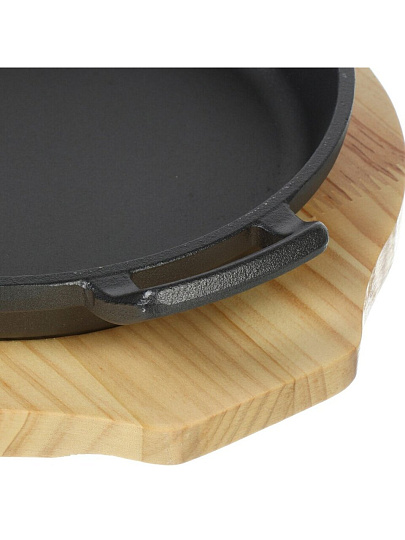 Сковорода чугун, 22х3.5 см, с подставкой, Y4-8883