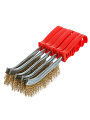 Щетка по металлу 5 шт, 1-рядная, медь, рукоятка пластик, Bartex - фото 2