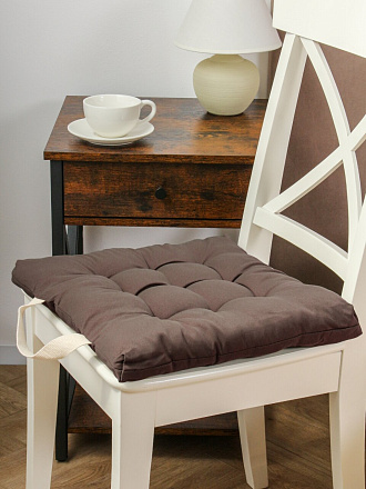 Сиденье мягкое 100% полиэстер, 40х40 см, коричневое, с ручкой, A140080