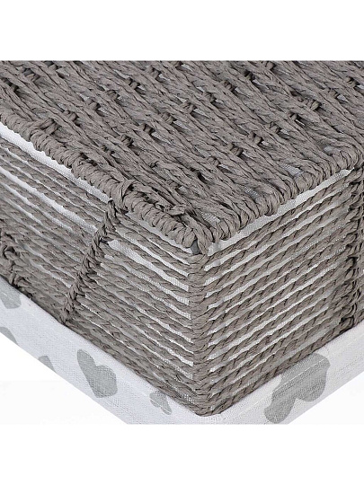 Корзина 30х20х15 см, прямоугольная, плетеная, серая, Y4-7910