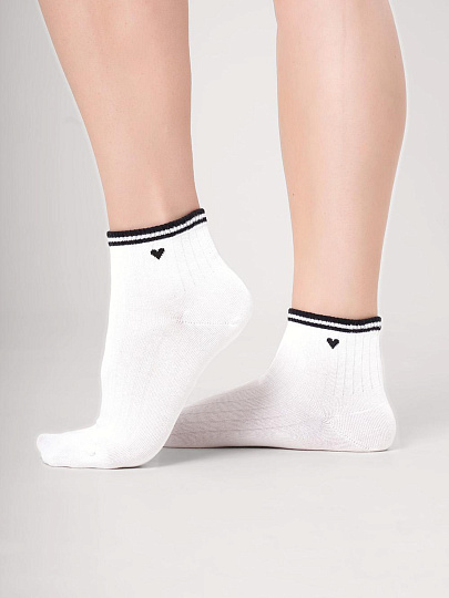 Носки для женщин, Clever, белые, р. 23, fashion, укороченные, Д5601