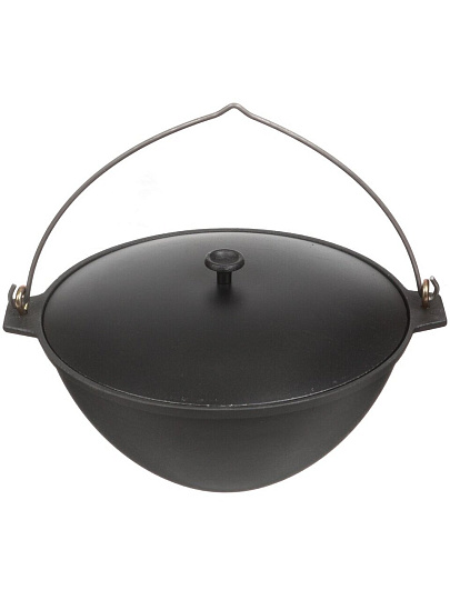 Казан чугун, 4 л, ПЛЧ-3-40-26-65-7, с крышкой, с дужкой, Камская посуда, к41д