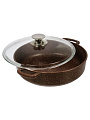 Жаровня алюминий, 28 см, 3.5 л, антипригарное покрытие, Горница, Шоколад, ж2832аш, с крышкой - фото 5