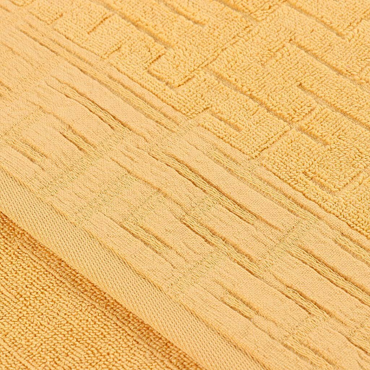 Полотенце банное 70х140 см, 100% хлопок, 541 г/м2, Galiha Jacquard, Anilsan, желтое, Турция, 209170140