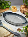 Форма для выпечки керамика, 36х18.5х3.5 см, 1 л, овальная, серо-синяя, Daniks, Гранит, Y4-8723 - фото 4
