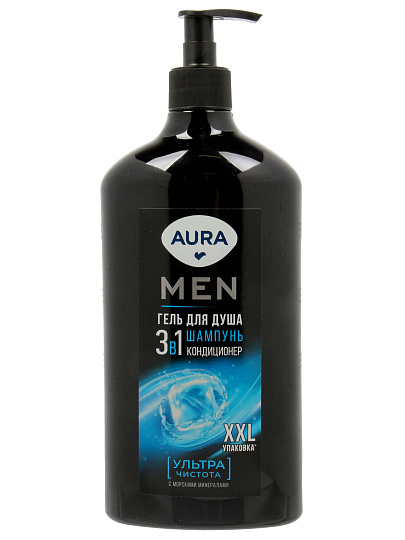 Гель для душа Aura, Men 3в1 Ультра чистота, 750 мл