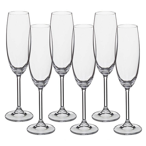 Набор бокалов для шампанского из 6 шт. "gastro/colibri" 220 мл высота 24 см, 669-064