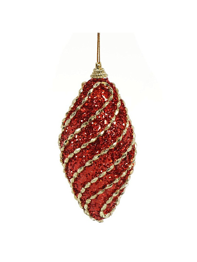 Елочный шар красный, 11.5х6 см, SYPMPB--112115