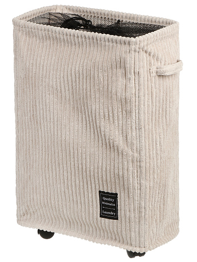 Корзина для хранения, 39х19х54 см, прямоугольная, фланель, серая, с металлическим каркасом, A190019