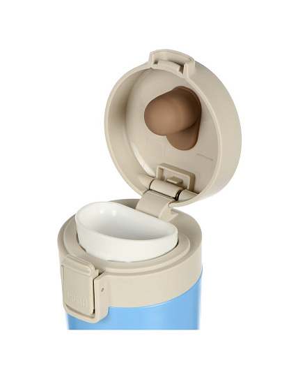 Термокружка нержавеющая сталь, 0.38 л, колба нержавеющая сталь, голубая, Y4-9332