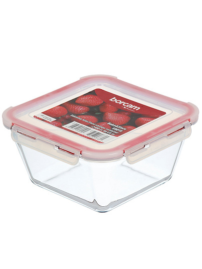 Форма для запекания стекло, 2.4 л, квадратная, с крышкой, Borcam, BAKE&amp;STORE, 59016