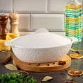 Кастрюля для запекания керамика, 20х32х8.5 см, 2 л, овальная, с крышкой, Антарктида, Y6-10219/Y4-9182 - фото 6