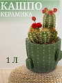 Кашпо керамика, 1 л, 14х12х14 см, Кактус, Y4-3081