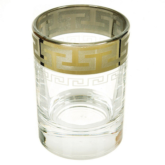 Набор для спиртного 12 предметов, стекло, бокал для шампанского 200 мл 6 шт, стопка 60 мл 6 шт, с баром, Promsiz, Греческий узор, GE03-160/837-БС