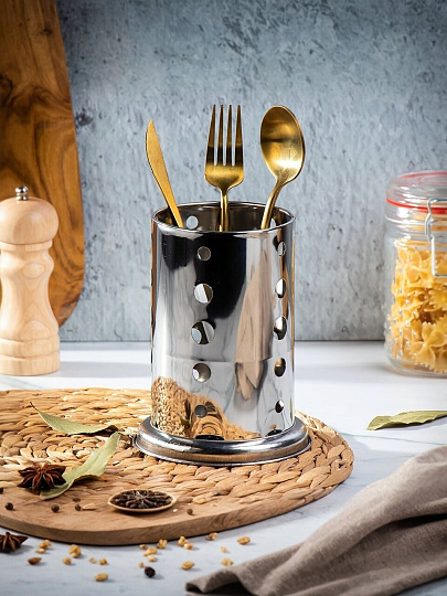 Подставка для столовых приборов, металл, круглая, 16.5 см, Y3-1076