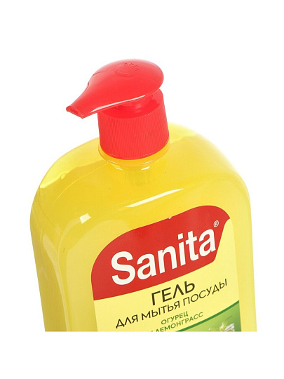 Средство для мытья посуды Sanita, Огурец и лемонграсс, 900 мл