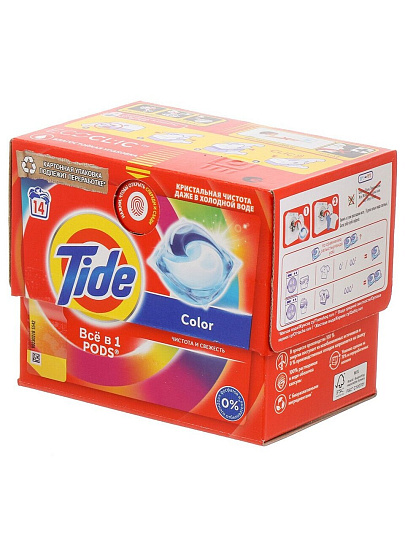 Капсулы для стирки Tide, Color, 14 шт, капсула 16.8 г