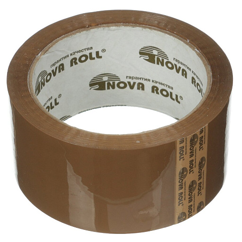Скотч 48 мм, коричневый, основа полипропиленовая, 66 м, Nova Roll