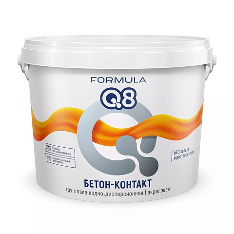 Грунтовка воднодисперсионная, акриловая, Formula Q8, бетоноконтакт, 1.4 кг