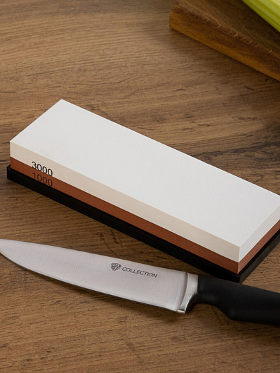 Брусок для заточки ножей, двусторонний, 18х6х3 см, водный, белый, Satoshi, 803-338