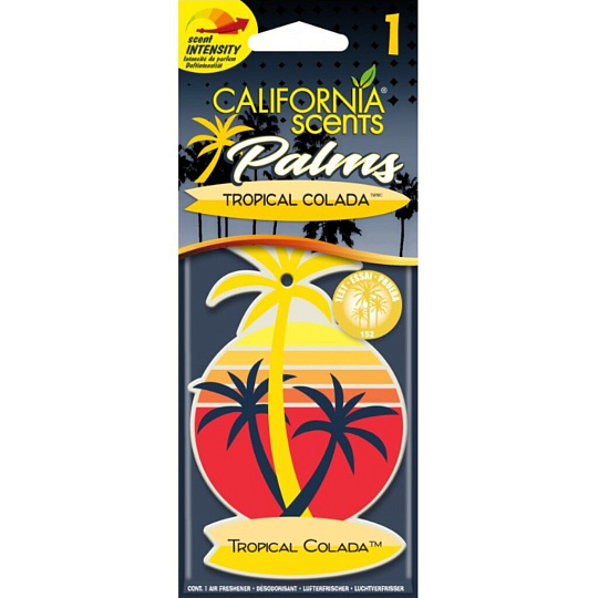 Ароматизатор в машину подвесной, сухой, California Scents, Пальмы Тропический коктейль, E302780800