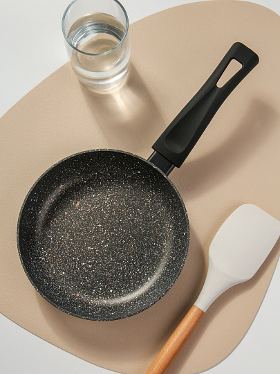 Сковорода алюминий, 18 см, антипригарное покрытие, Hoffmann, черная, индукция, НМ 7908