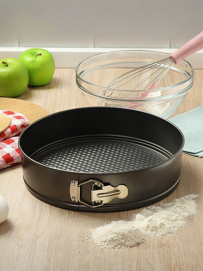 Форма для запекания сталь, 28х28х6.8 см, антипригарное покрытие, круглая, разъемная, Daniks, K-805