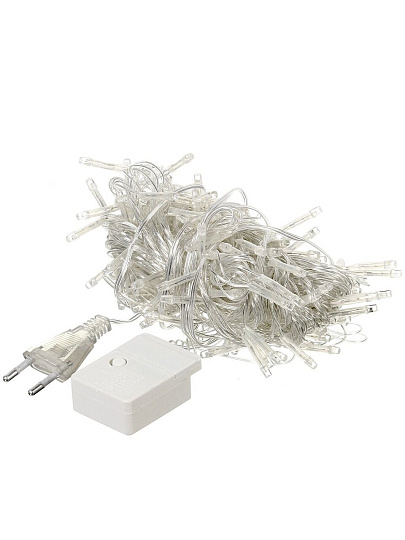 Гирлянда 200 ламп, 10 м, 8 режимов, свет мультиколор, прозрачная, сетевая, Y4-5645
