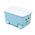 Ящик для игрушек 50 л, на колесах, пластик, голубой, Little Angel, Cool, LA1032BL