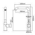 Смеситель для кухни, Ledeme, с картриджем, белый/хром, L4698W - фото 5