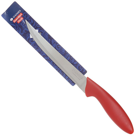 Нож кухонный Daniks, Стандарт, для мяса, нержавеющая сталь, 20 см, рукоятка пластик, YW-A196-SL