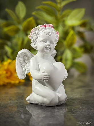 Фигурка декоративная полистоун, Ангел, 5.5х4х8 см, в ассортименте, белая, Y6-6120