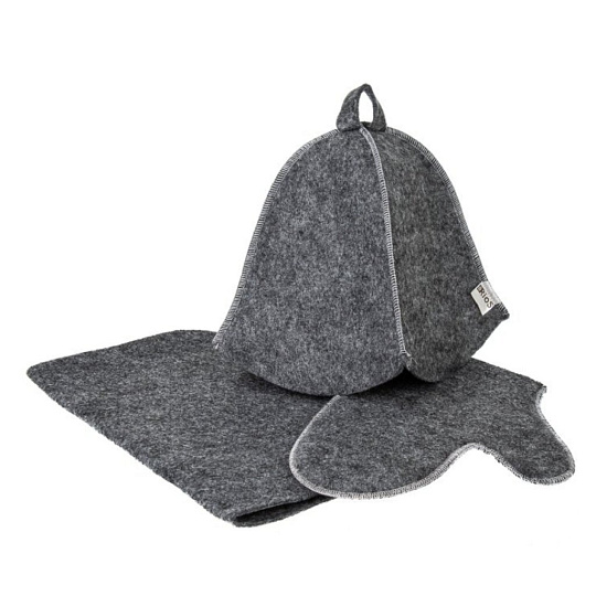 Набор для бани 3 предмета, шапка, рукавица, коврик, зеленый, Бацькина Баня, Classic, 13302