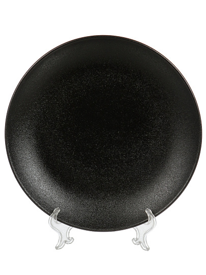 Тарелка обеденная, керамика, 24 см, круглая, Крафт, Daniks, Y4-7600, черная